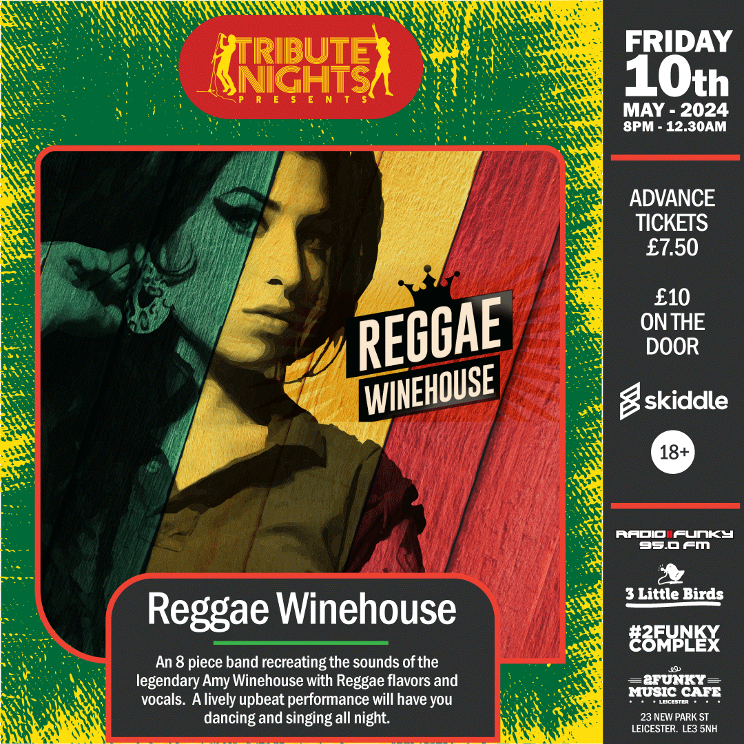 Tomorrow make sure you are here too see 🎙️💚Reggae Winehouse💚🎙️ An 8 piece band recreating the sounds of the legendary Amy Winehouse with reggae flavours and vocals. skiddle.com/e/37187431 #2funkycomplex #2funky #2funkymusiccafe #reggaewinehouse