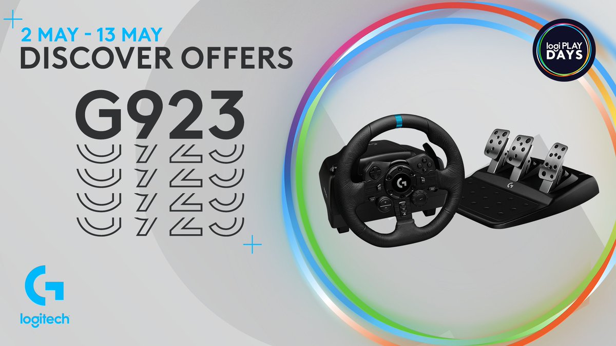 🏁 Upgrade your racing experience with the Logitech G923 Racing Wheel! 🏁 Feel every turn, bump, and drift with TrueForce. Now available at an amazing price! 🏎️💨