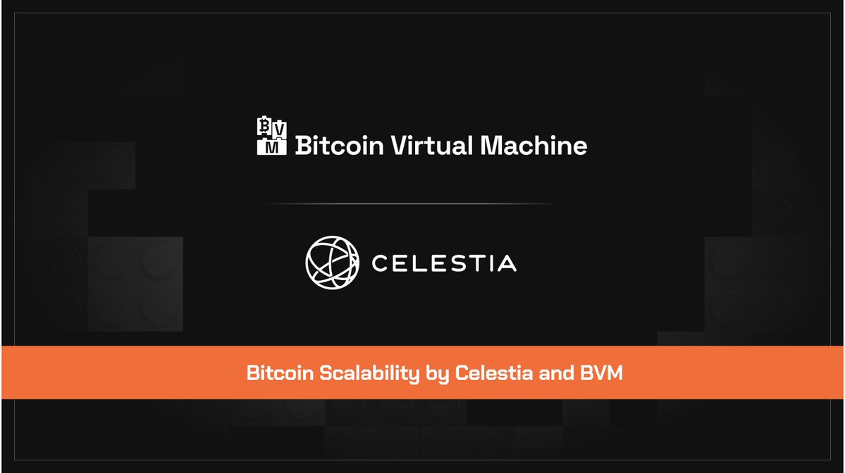 Bitcoin is going Modular ✨ With BVM, @CelestiaOrg is unlocking massive scalability for #Bitcoin by offering the DA solution for not only 1, but many Bitcoin L2 blockchains! In the past month alone, four prominent Bitcoin L2 projects have Celestia underneath for their…