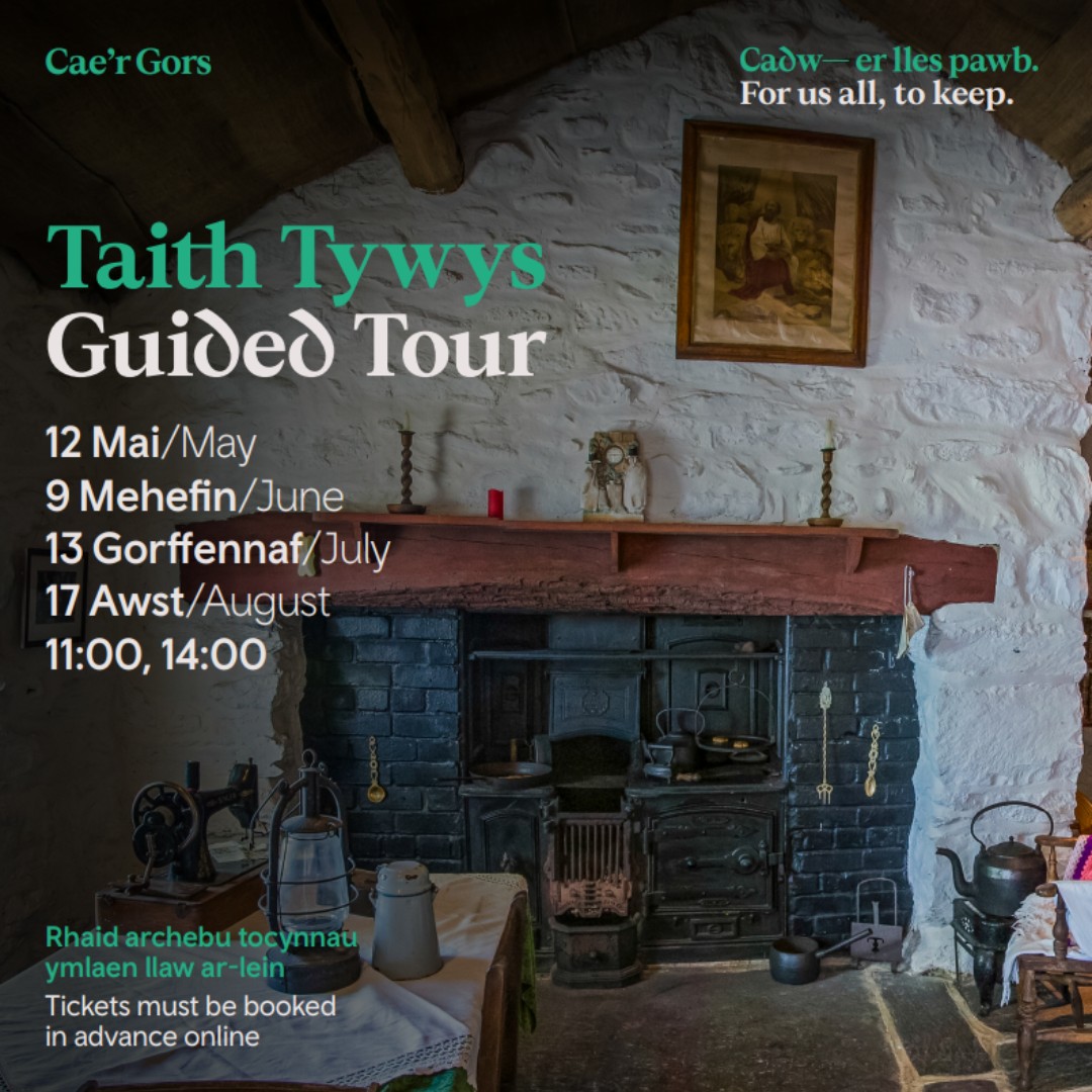 📣 Cae'r Gors Guided Tours Explore the home of authoress Kate Roberts and find out more about the fascinating history of this restored building. Please book tickets online in advance (tickets will not be available to purchase on arrival) 🔗ow.ly/vpHJ50RnaN2