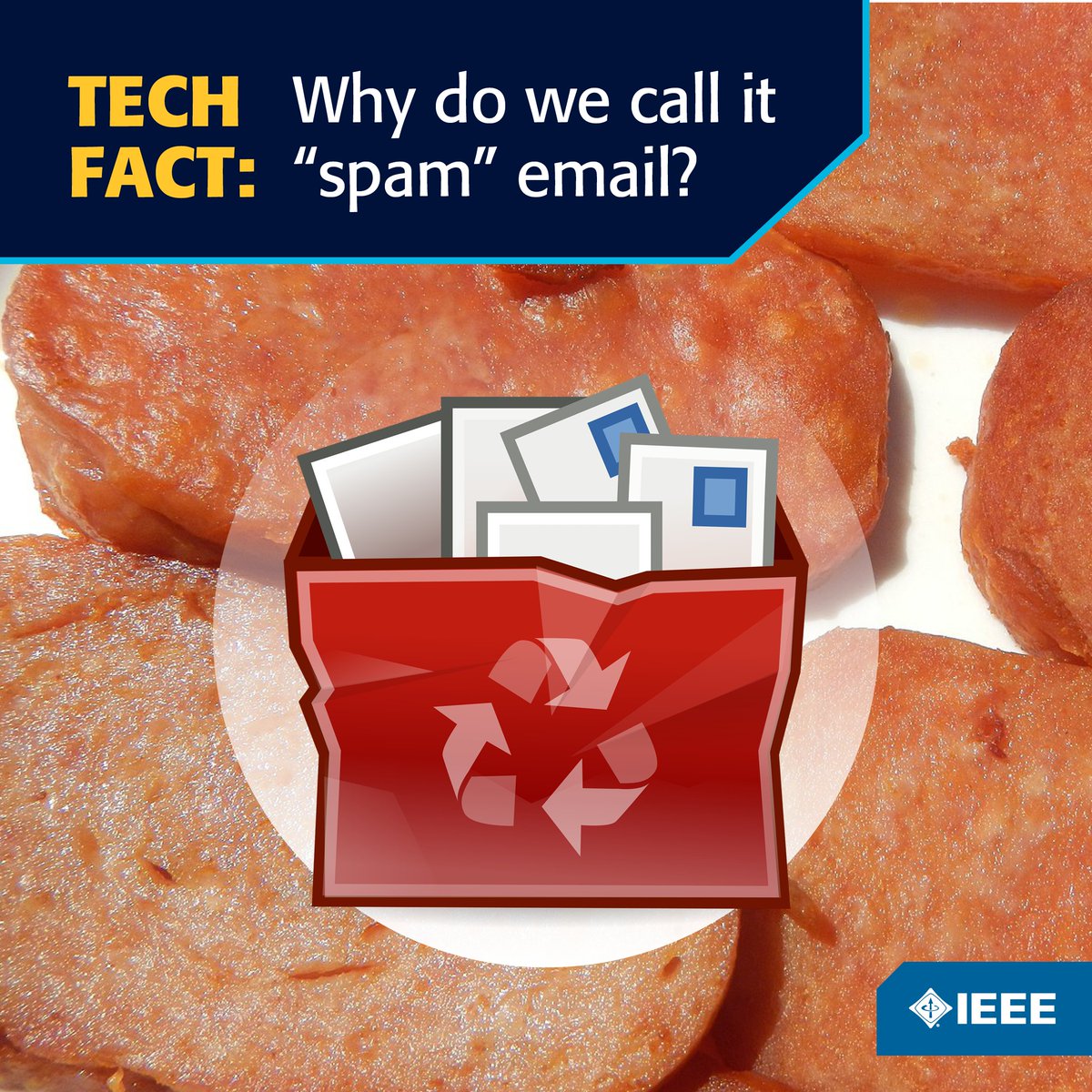The term “spam” email was inspired by a sketch from Monty Python’s Flying Circus featuring Vikings whose loud, incessant chants about Spam, the canned meat, drowned out other conversations—much like spam emails are a seemingly never-ending nuisance in our inboxes.