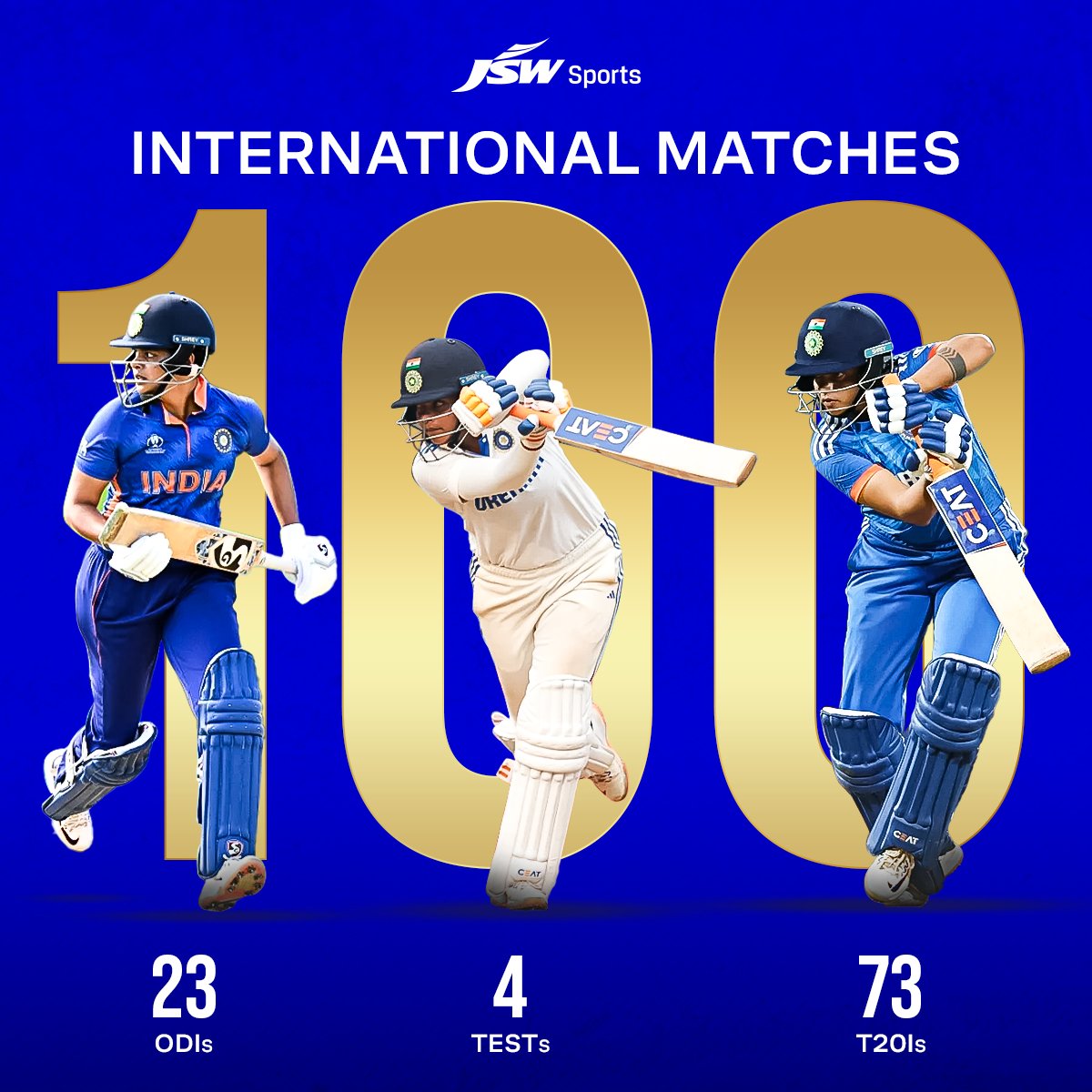 💯 on and off the field 💪🏼 

Celebrating @TheShafaliVerma's incredible journey as she smashes through 100 International matches. Here's to many more milestones ahead. 🌟

#CenturyClub #ShafaliVerma #BetterEveryDay