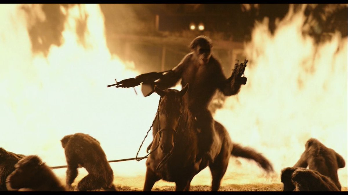 Few villains in the history of cinema have ever gone as hard as Koba duel-wielding machine guns on horseback. A legendary hater.