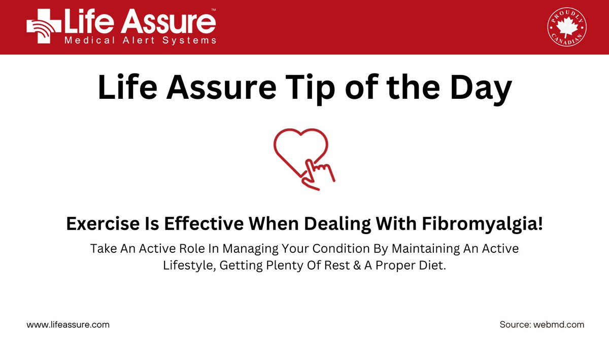 Life Assure Tip of the Day: Exercise Is Helpful When Dealing With Fibromyalgia!
webmd.com/fibromyalgia/l…
- Life Assure

#lifeassure #medicalalert #seniorliving #seniorwellness