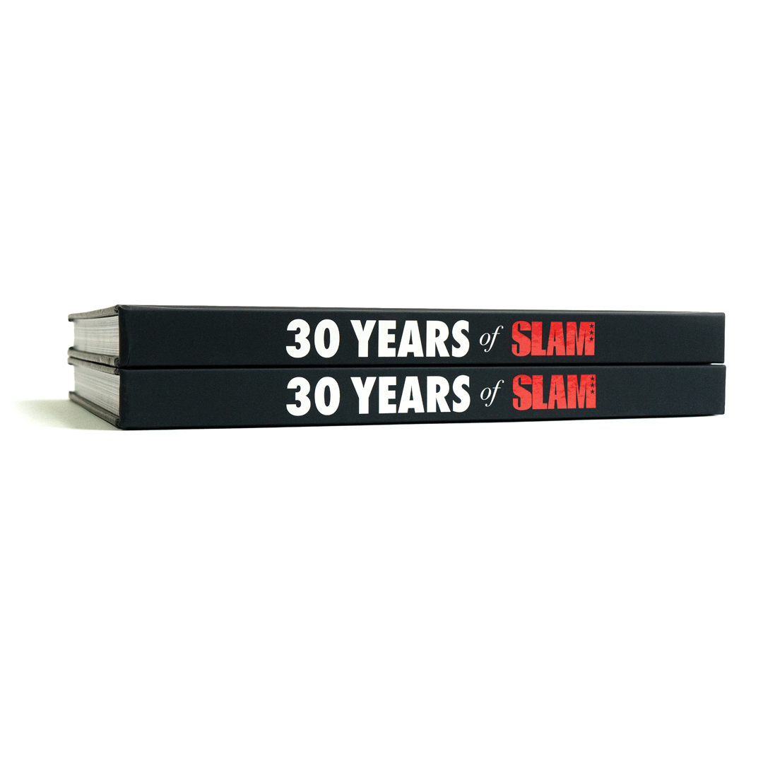 📚 30 YEARS OF SLAM OUT NOW 📚 A 256-page hardcover book documenting three decades of @SLAMonline Every cover ever, essays and BTS stories by a bunch of editors + writers, classic photos + more Foreword by @AllenIverson Get yours: slam.ly/book