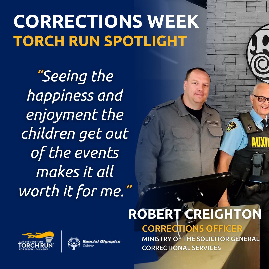 Today the spotlight's on Robert Creighton, who says LETR 'brings people from all walks of life together, strengthening your community.' Read more about Robert's perspective on Torch Run and more: www1.torchrunontario.com/blog/correctio…