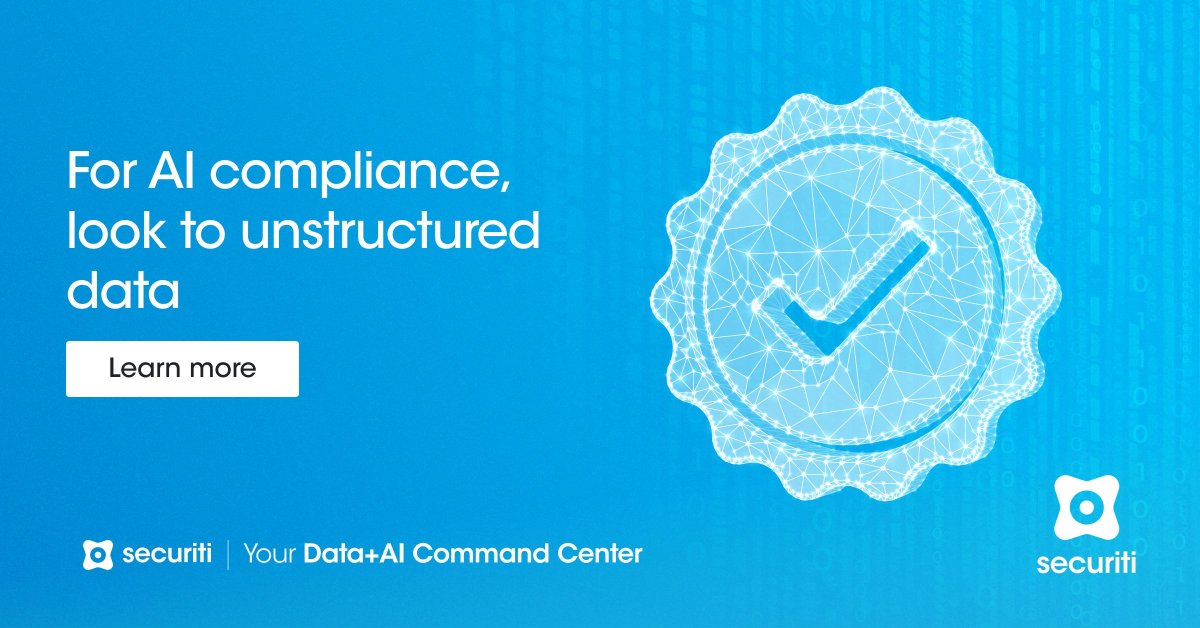 From the #AIAct to #GDPR to #HIPAA, enterprises must comply with regulations that concern both their AI systems and the #UnstructuredData that fuels them. With @Lacework + @SecuritiAI, manage and protect unstructured data at scale for ongoing compliance. buff.ly/4afpBw7