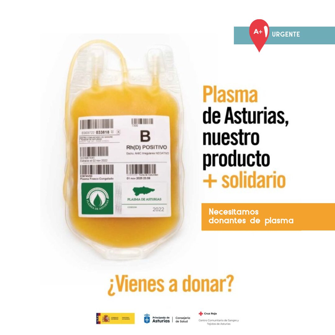 El #Plasma es nuestro producto más solidario, ya que se utiliza a diario para el tratamiento de multitud de pacientes 🤩
Saca tu lado más altruista y pide tu cita para donar por #Plasmaféresis 💪💛
985 23 24 26
bit.ly/3B2dBiy
#YoDonoPlasma #Haztedonante #DonaVida