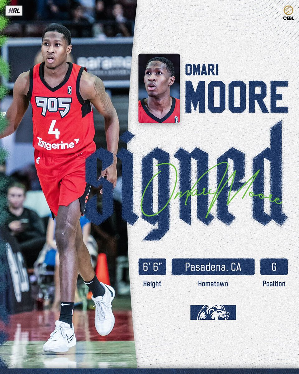 SIGNED!✍️ We’re excited to welcome Raptors 905 Guard @OmariMoore7 to the 2024 Niagara River Lions roster! MORE: riverlions.ca/omari-moore-si… #TheHunt | #PullUp