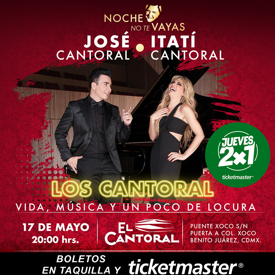 🫨 ¡Feliz jueves! 🫵 Aprovecha el 2x1 para Armonías del Corazón con Ana Cirré y Santaella, Buena Persona con Michelle Rodríguez y Cumbia Pedregal y la Bohemia 80 con Daaz, Emilio y Saak y Los Cantoral con Itiatí Cantoral y José Cantoral. 🎟 En taquilla y bit.ly/ECJueves2x1