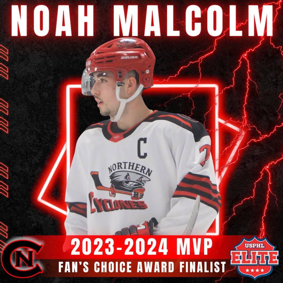 Elite National Champion Captain, Noah Malcolm, is a finalist for the #USPHLElite Fan's Choice MVP Award for the 2023-24 season! VOTE NOW for Noah here: forms.gle/rWuP97e3hfkpw2…. Winners will be announced on Monday on the Live #NCDCDraft Broadcast on @usphlhockey YouTube at 1 p.m.!