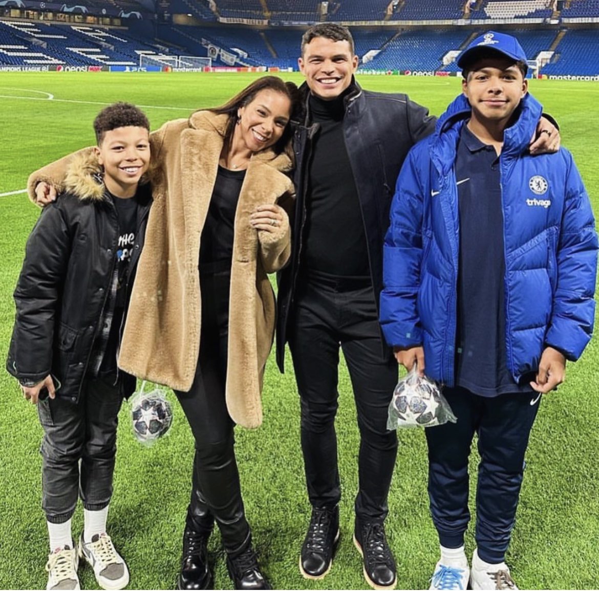 Thiago Silva & his family at Stamford Bridge 💙