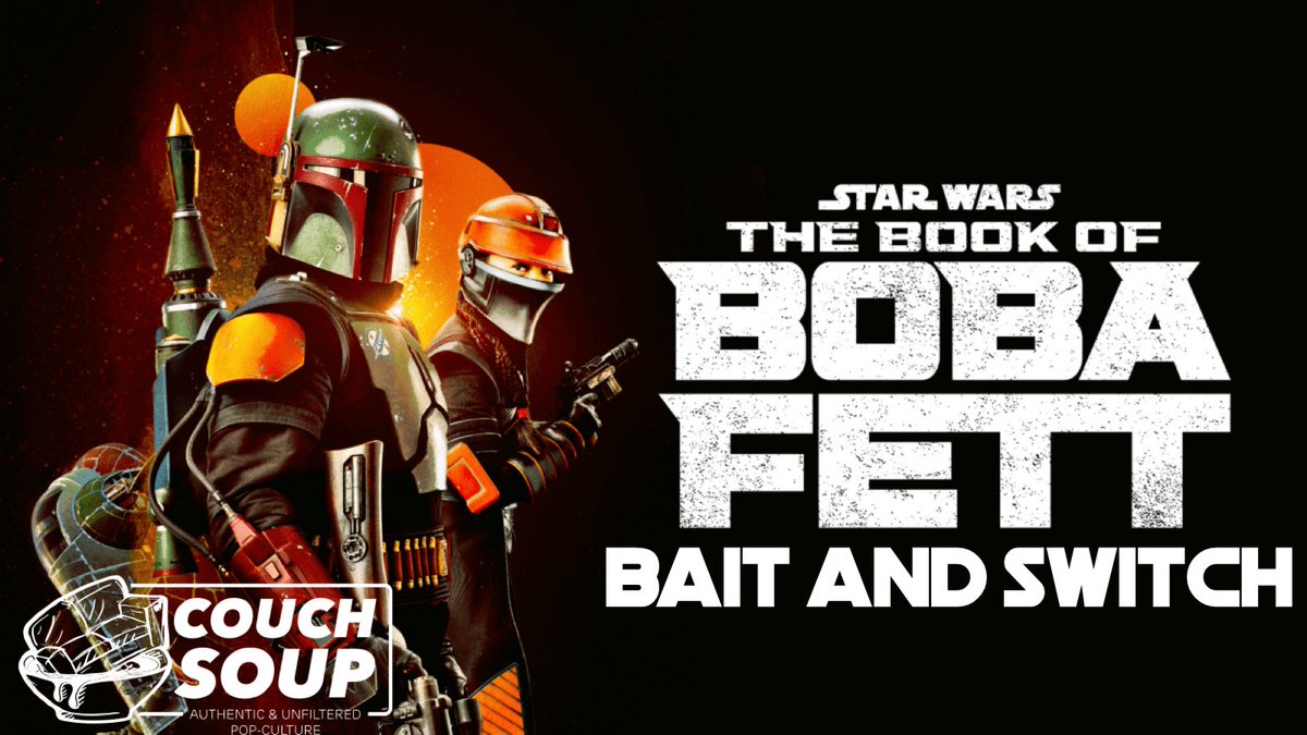 The bait and switch in #TheBookofBobaFett. @TimBeisiegel discusses this #StarWars show in detail - what happened to #bobafett in this series, and did they get it right? Shoutout to @ScarifPodcast 😎 in article. 
Read the whole article here on @CouchSoup - couchsoup.com/the-book-of-bo…