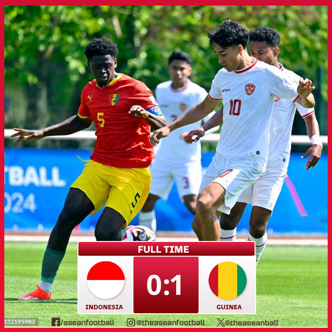 ✨2024 MEN'S FOOTBALL IN OLYMPIC QUALIFIERS | Play off Match FT: Indonesia 🇮🇩 0️⃣ - 1️⃣ 🇬🇳 Guinea Indonesia is eliminated at the 2024 Olympics - Men's Football. #PSSI #Olympic2024