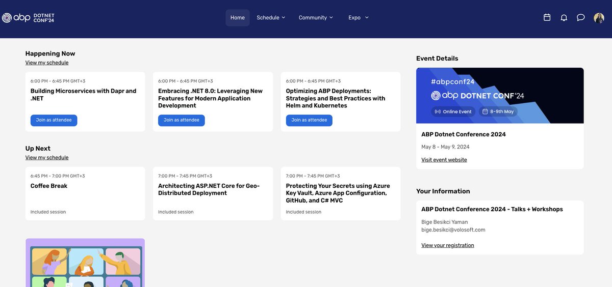 Happening now in ABP Conf 2024: 🔴 Building Microservices with Dapr and .NET 🔴 Embracing .NET8: Leveraging New Features for Modern App Development 🔴 Optimizing ABP Deployments: Strategies and Best Practices with Helm and Kubernetes #abpconf24 #dotnet