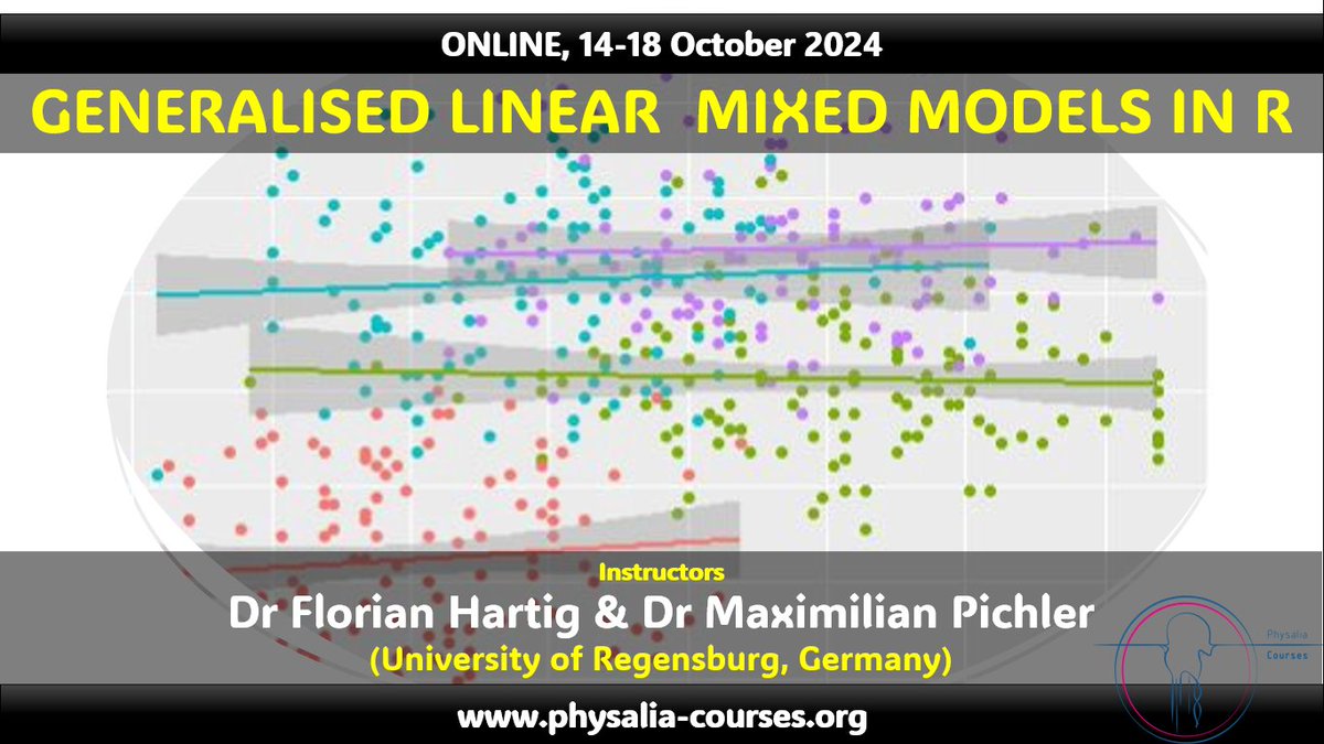 Interested in generalized linear mixed-effects models using R? Check out our course with @florianhartig & @_Max_Pichler in October: physalia-courses.org/courses-worksh… Please RT!