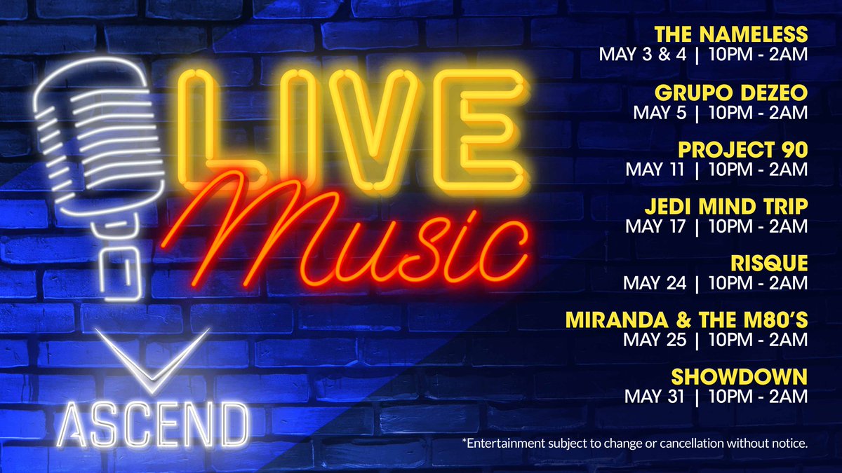 Let the rhythm take over! Don't miss a LIVE performance by Project 90 inside the Ascend Sportsbook & Lounge on Saturday, May 11 from 10 p.m. - 2 a.m. Visit our website for details loom.ly/lluOxBM #MusicScene #NightLife