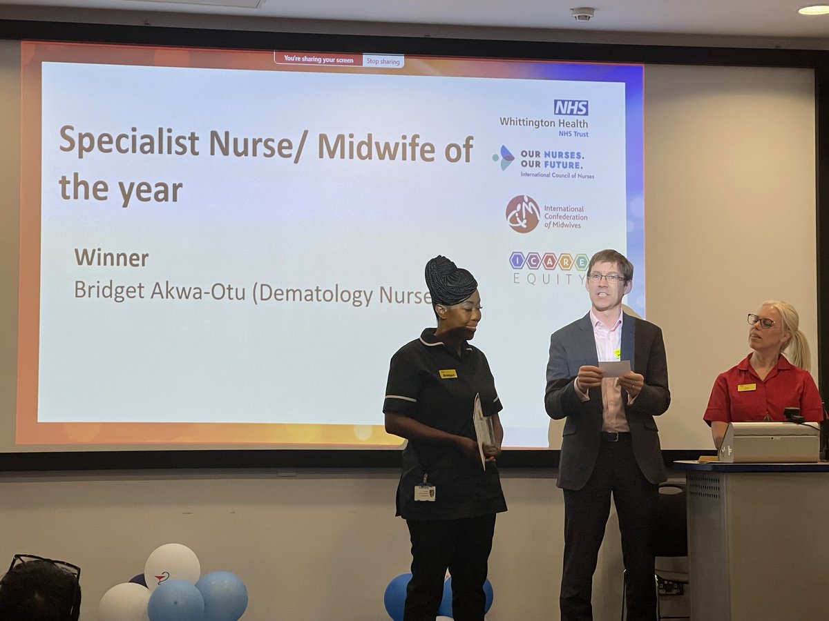 So proud of Bridget who won Specialist Nurse of the year @WhitHealth on #InternationalNursesDay Huge congratulations 👏🏻👏🏻👏🏻