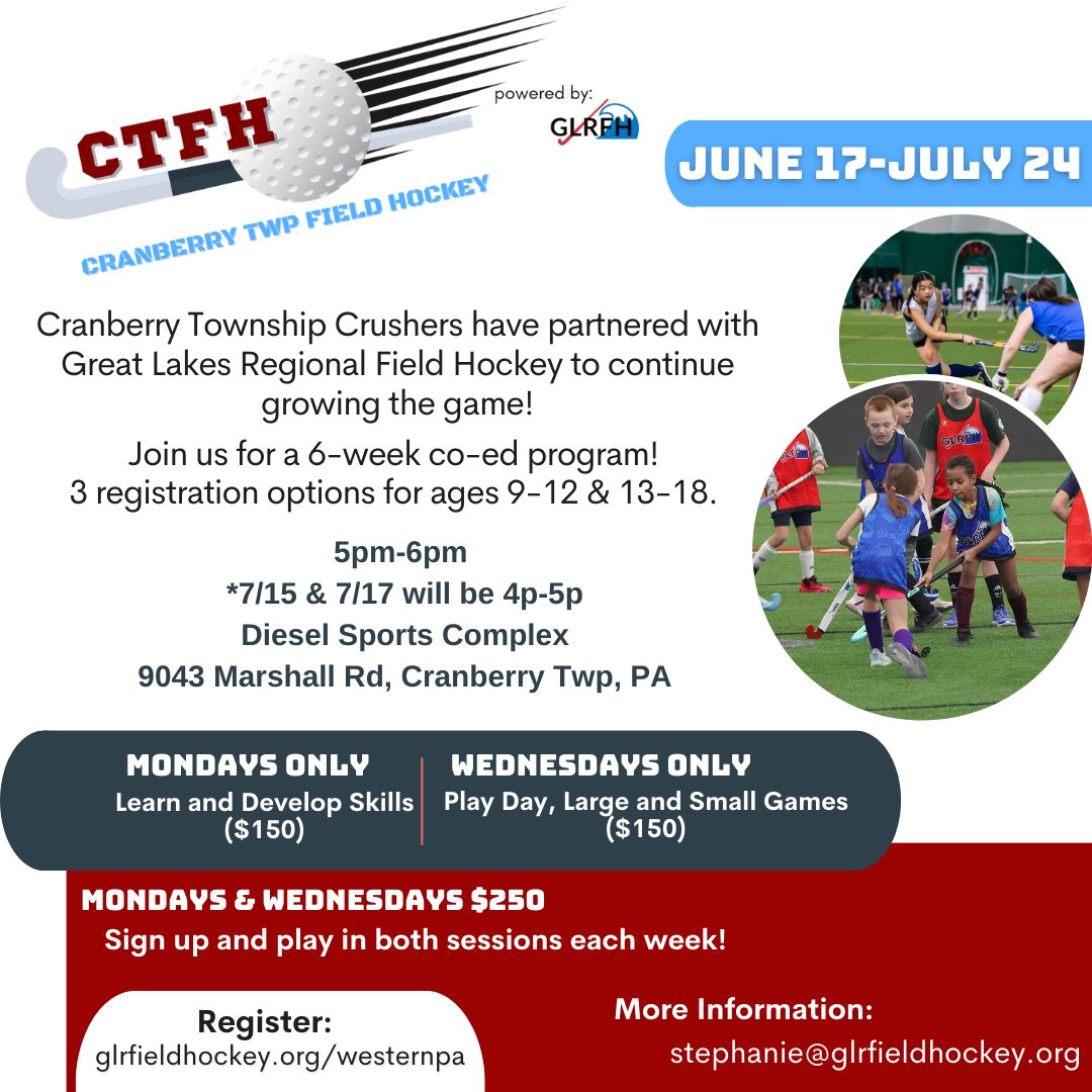 Partnerships with mission in mind. Growing the game in the region by working to build a network of thriving locally serving field hockey communities! Visit glrfieldhockey.org/westernpa to register & learn more about CTFH!! @cranberry_twp #fieldhockey #growthegame #glrfh #glrfh_wpa