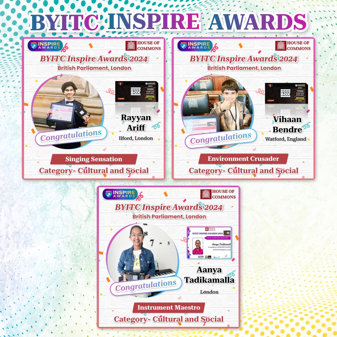 Meet our BYITC Inspire Awards 2024 Mega Champs-

🌟🏆🎉Congratulations to all of them!!

#BYITC
#SuperMaths
#GDK
#GDKBossBox
#CSRActivity
#Givingback
#YoungTalent
#InspireAwards
#StaysInspired
#FutureLeaders