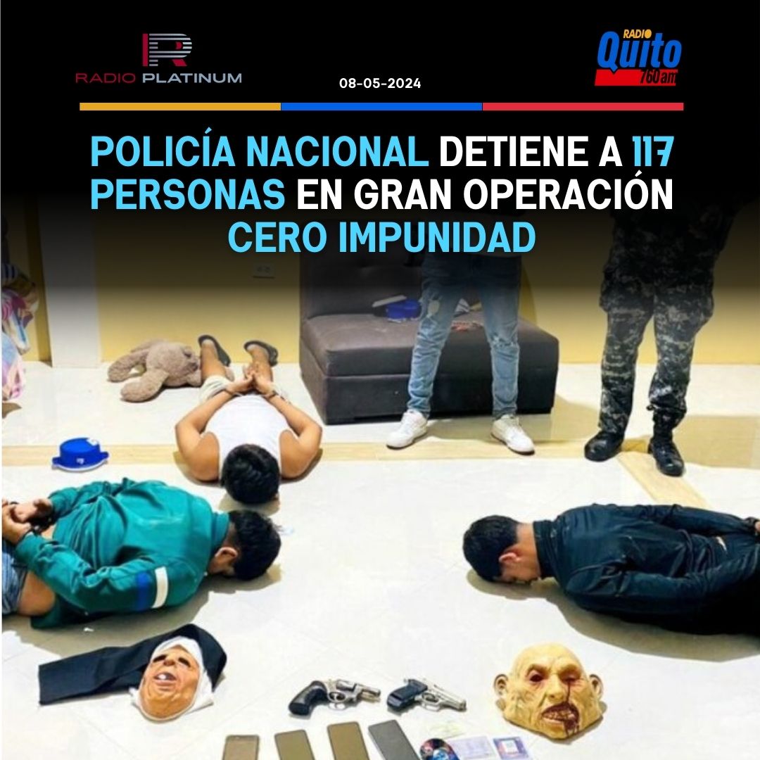 #OPERATIVO| La Policía Nacional realizó esta madrugada la denominada Gran Operación Cero Impunidad 1 en Quito y las provincias de Guayas, Manabí, Los Ríos, Esmeraldas, El Oro y Santa Elena. Esto, en el marco de la implementación de la Fuerza de Intervención Anticriminal.