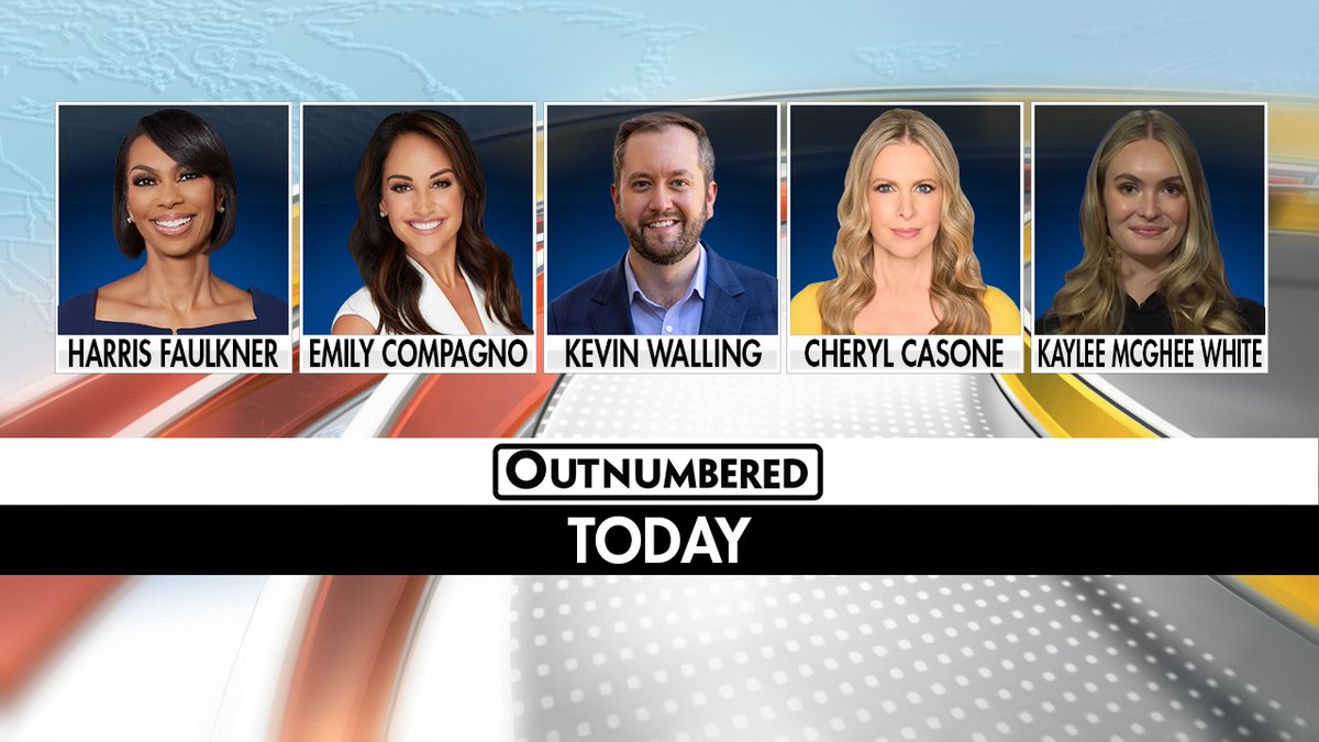 TODAY ON OUTNUMBERED: @HARRISFAULKNER @EmilyCompagno @cherylcasone @KayleeDMcGhee & @KevinPWalling! #Outnumbered #FoxNews