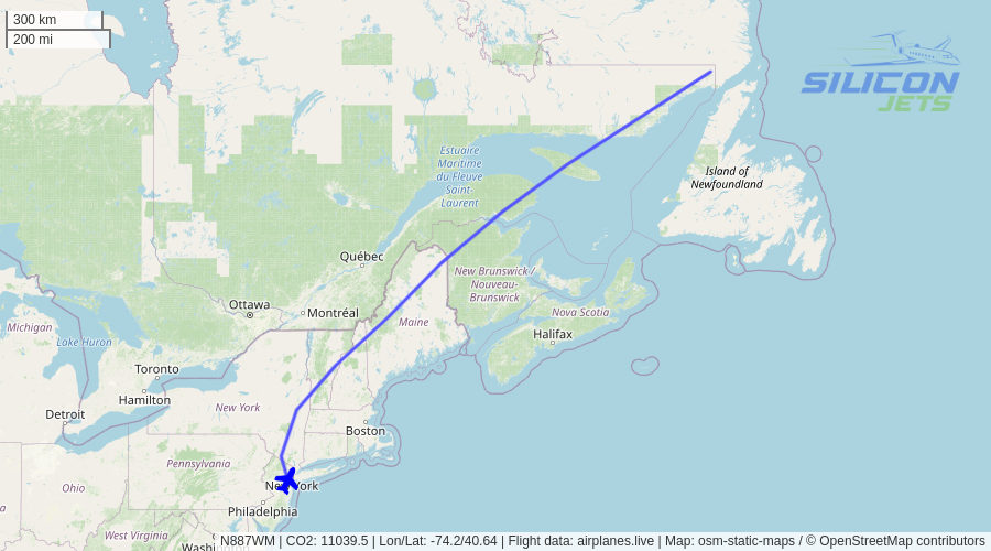 N887WM (#gulfstream G650ER reportedly used by #billgates) no longer detected in flight. Emissions est. 11040 kg #CO2 (compared to 572 kg flying commercial). #CO2emissions