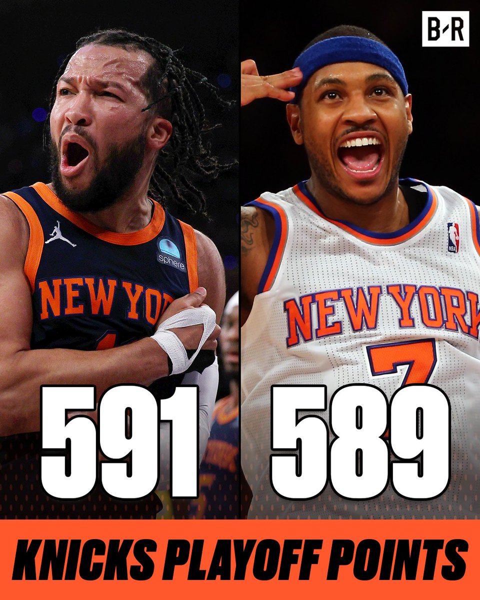 Jalen Brunson already has more playoff points for the Knicks than Carmelo Anthony had in 7 seasons 🤯 (h/t @TheStrickland)