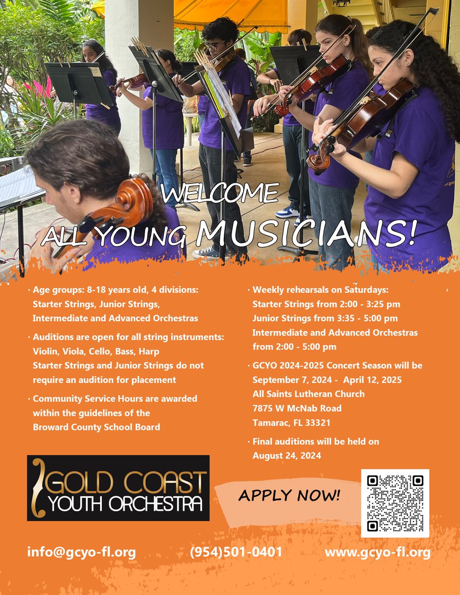 Seeking Young Musicians #tamarac #northlauderdale #orchestra #youngmusicians @CityofTamarac @TamaracTalk