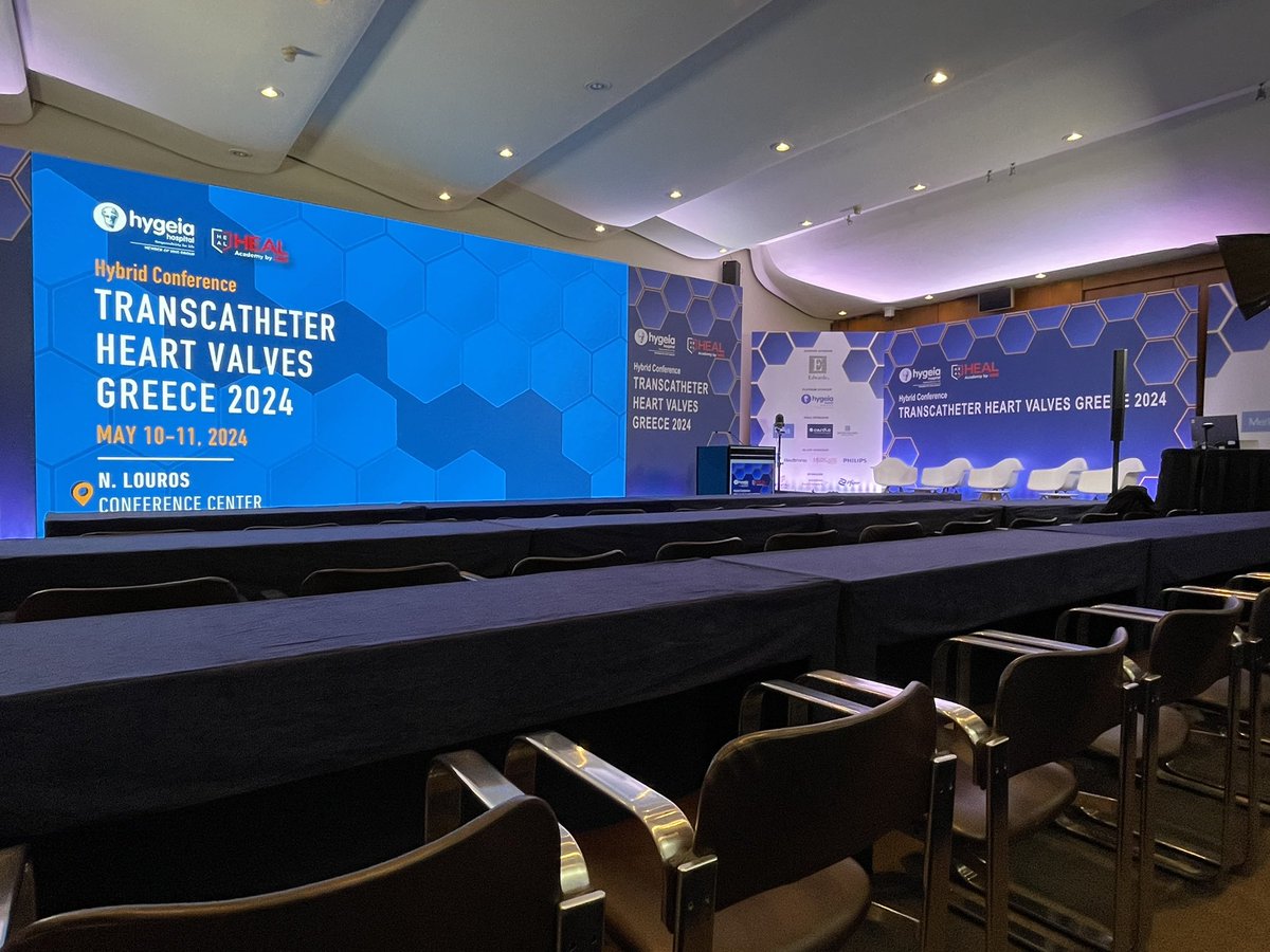 Ready for THV Greece 2024! Cinematic wall screen and training booths for all valves/clips and ICE. @PCRonline @ACCinTouch @TCTMD @escardio #EACVI @EACVIPresident @EACTS #CardioTwitter 
Program: lnkd.in/daiNMmm7
Live broadcast: lnkd.in/drg8c6mD