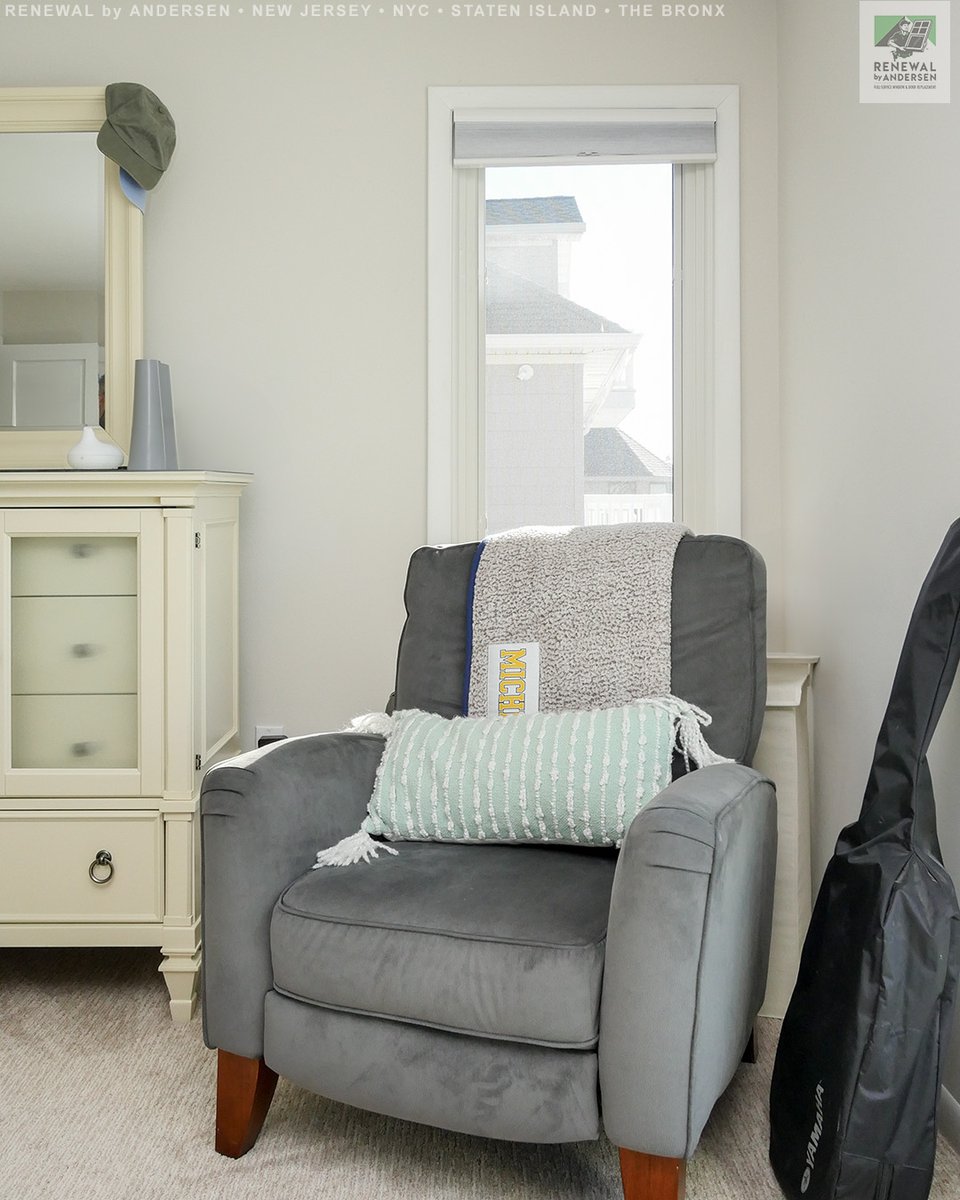 Splendid bedroom with new casement window we installed  
. . . . . . . . . .  
Get started replacing your windows and doors -- Contact us today: (844) 245-2799 -- Renewal by Andersen New Jersey, NYC, Staten Island and The Bronx
#newjersey #windowcompany #windows #contractor