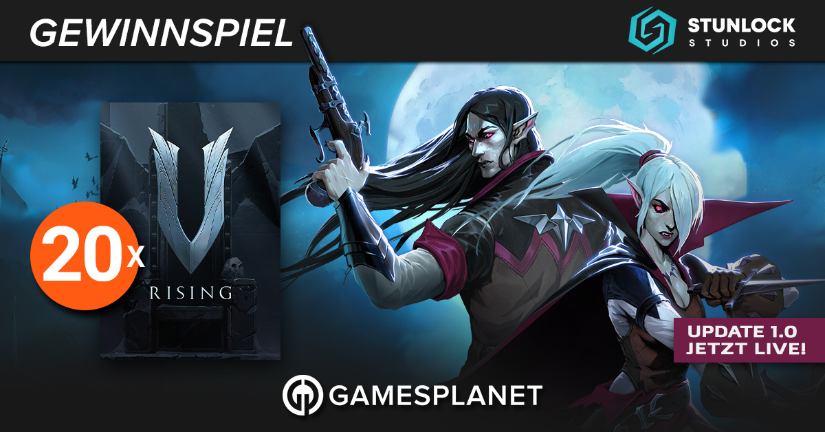 Verbeißt euch im Vampir-Survival-Game #VRising, das jetzt aus dem Early Access raus ist! @StunlockStudios und @gamesplanet_com verlosen 20 Steam-Keys für den Survival-Hit. 🦇 Jetzt teilnehmen: bit.ly/3y733A6 Teilnahme nur bis 15. Mai 2024! ⏳