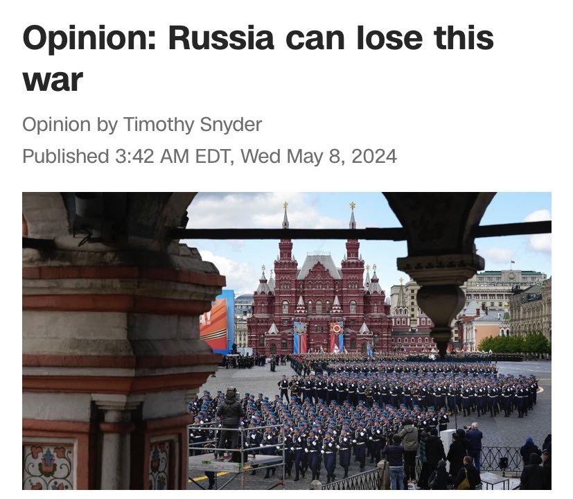 “Russia is fighting today an imperial war. It denies the existence of the Ukrainian state and nation, and it carries out atrocities that recall the worst of the European imperial past.” Russian should lose this genocidal invasion.