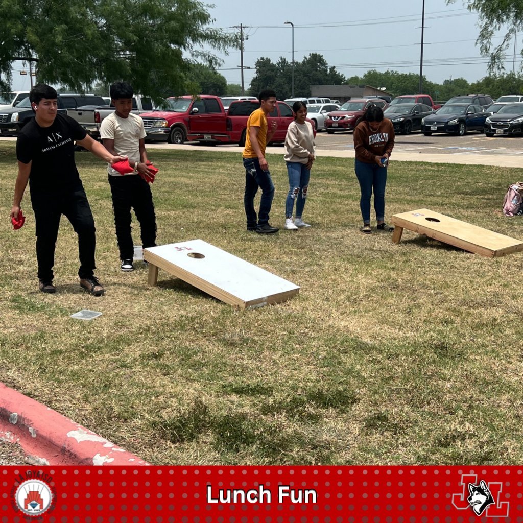 New at JLHS! These cornhole boards, handcrafted by our very own woodshop students & teacher, are ready for some lunchtime action!
Huge thanks to the woodshop crew, we know these boards will provide hours of friendly competition & fun for our students. #lajoyaisd