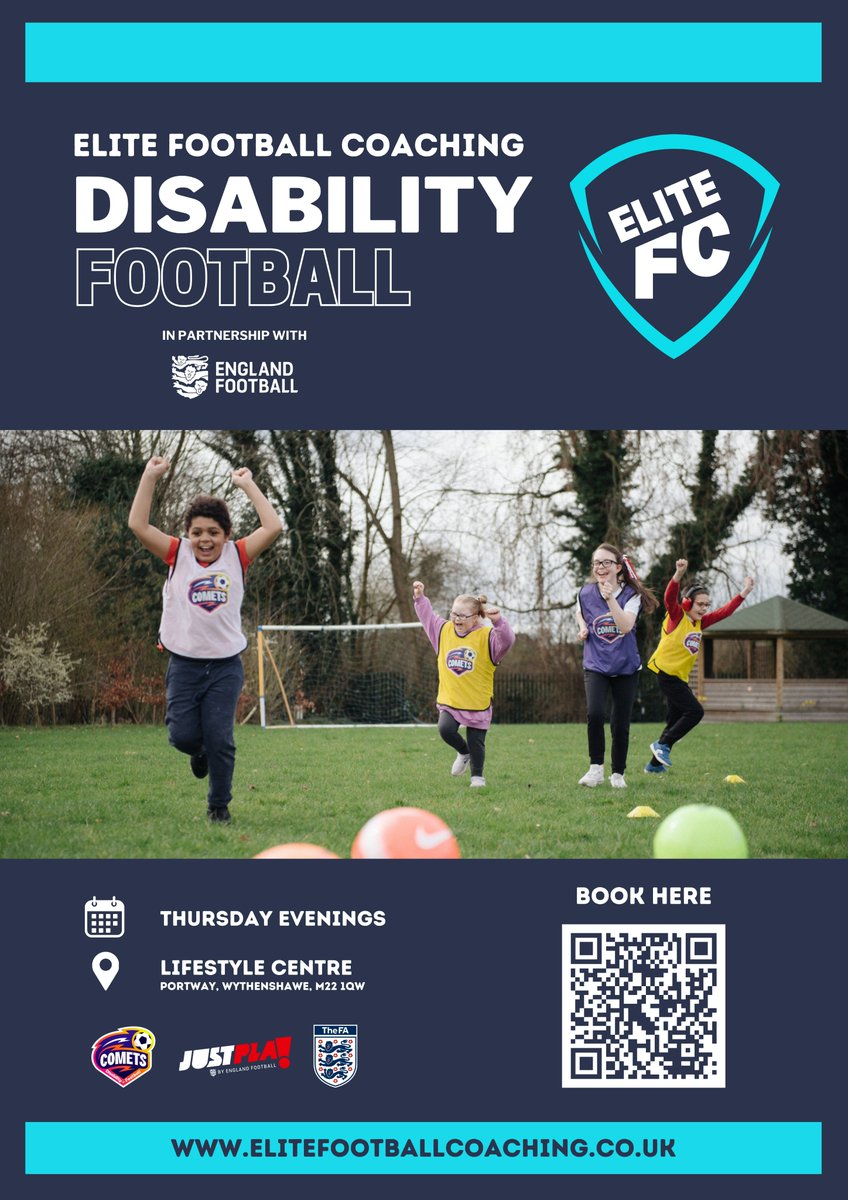 Why not check Elite Football coaching out. Skilled disability football coaches and a great opportunity to learn new skills. Every Thursday at The Lifestyle Centre in Wythenshawe