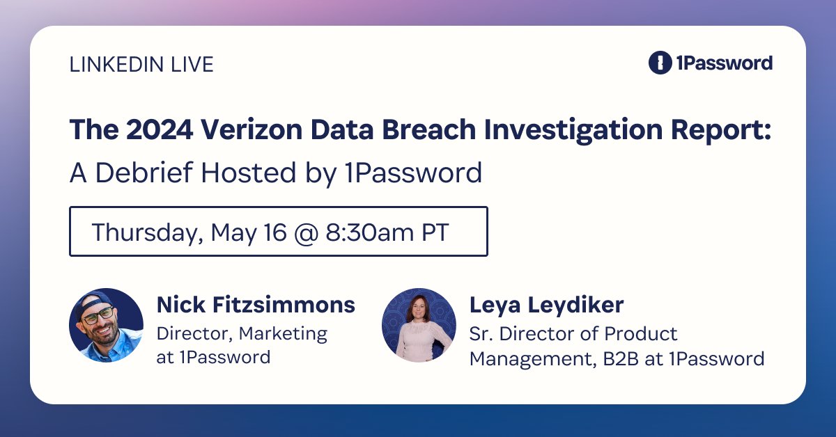 Join our #LinkedInLive as we dive deep into the just-released 2024 Verizon Data Breach Investigations Report (DBIR) as we explore: 

👉 Emerging (and consistent) threat patterns
👉 Steps and strategies that help mitigate the evolving threat landscape
👉 Takeaways from