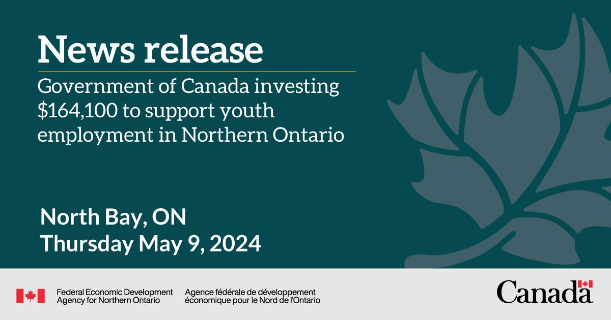 #FedNor is proud to announce $164,100 in funding to develop and expand young talent and young entrepreneurs across #NorthernOntario: ow.ly/LhY5105snaL #NorthClaybeltCFDC @N2M2L