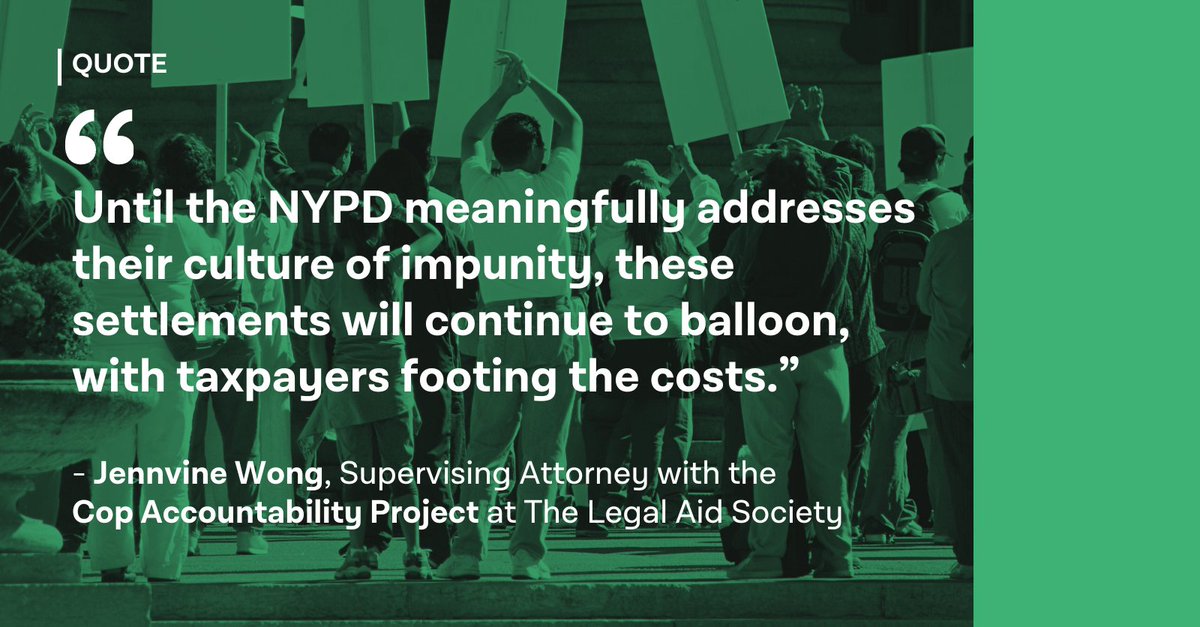 BREAKING: Along with the @NYCLU, we just secured a $500k+ settlement for clients indiscriminately brutalized by the NYPD during the demonstrations protesting police violence in 2020. Read more: legalaidnyc.org/wp-content/upl…