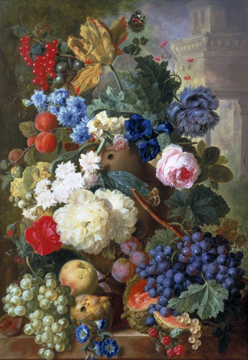This week, we're celebrating 200 years of the @NationalGallery with #OnlineArtExchange! 🥹🎉 For us, nothing screams celebration more than food and flowers!💐🍊 #NG200 🖼️Jan van Os, Flowers and Fruit, 1744-1808, Warrington Museum and Art Gallery, Art Funded 1955.
