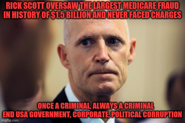 You know is arguably a bigger criminal and who committed more fraud than Trump? @SenRickScott The @GOP is the party of white-collar criminals.