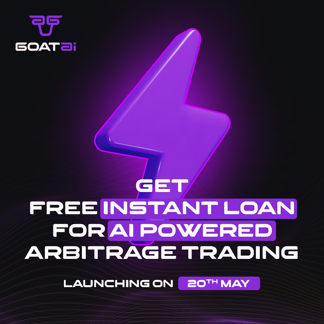 GoatAI 🚀 is bringing you the power of AI-powered arbitrage trading with FREE instant loans,
Exclusive access to AI Flash Loans,
🗓️ Launching on 20th May 2024!

This is something BIG, something extraordinary, just for YOU! 🫵

Stay tuned & prepare to dominate the market! 🤩