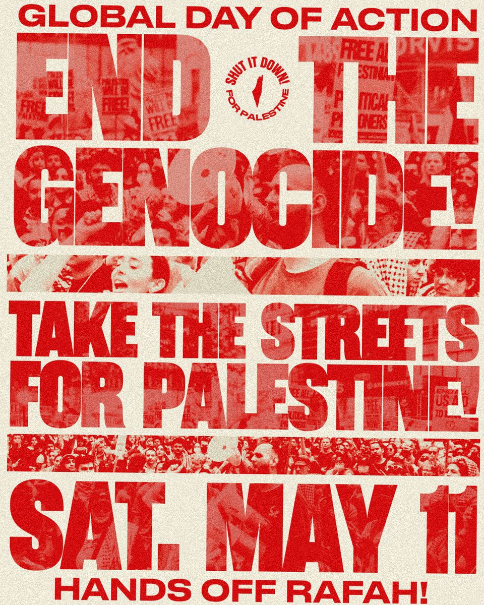 🇵🇸✊🏽Join millions across the globe this Saturday in a day of action to stop the genocide in Palestine. Israel not only blocked a ceasefire but has continued their invasion of Rafah where over 1.5 million Palestinians are seeking refuge and have nowhere else to go. The people of…