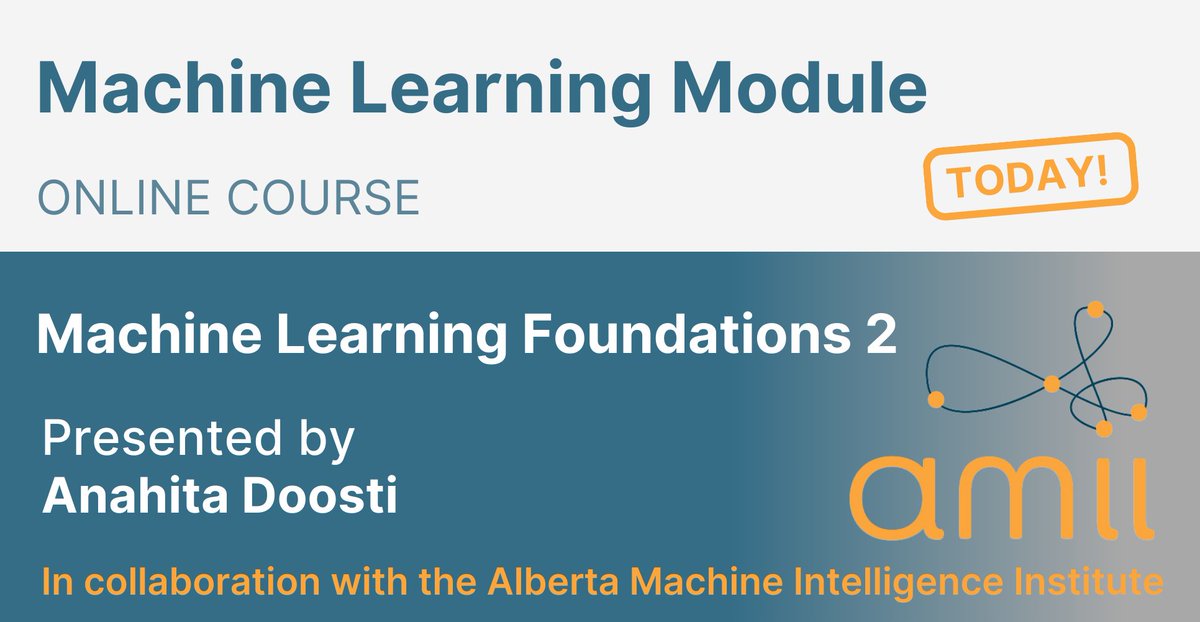 TODAY'S COURSE | Machine Learning Foundations 2🧠

Join Anahita Doosti, Educator at @AmiiThinks, at 13:30 EDT to learn more on the use of specialized tools and strategies vital for data analysis using machine learning! 

For late registrations: 📩 claudie.turcotte@camccol.ca