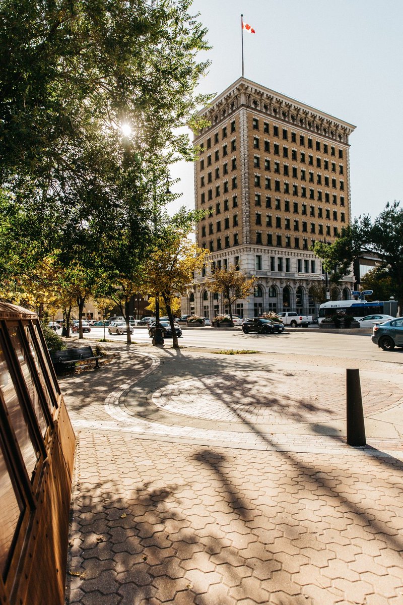 Sunny views of the Union Bank Tower ☀️ Did you know that it’s one of Western Canada’s oldest steel-framed skyscrapers and the first tower to be over twenty stories? Learn more heritage building stories on our walking tours, launching soon 👀 #winnipeg #ywg