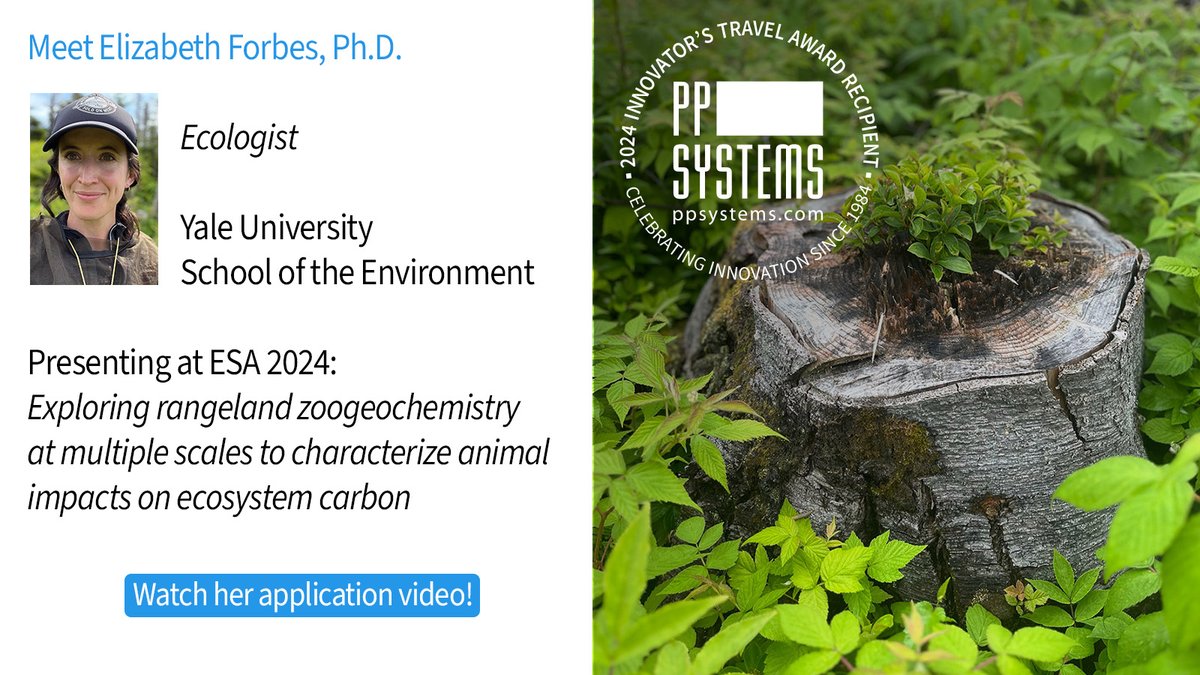 Learn more about 2024 #InnovatorsTravelAward recipient #ecologist Elizabeth Forbes & her innovative research regarding the effects of community change on #ecosystem #carbonstorage & #carboncycling. bit.ly/ITA_EF #soilcarbon #ESA2024 #zoogeochemistry #soilcarbon #kenya