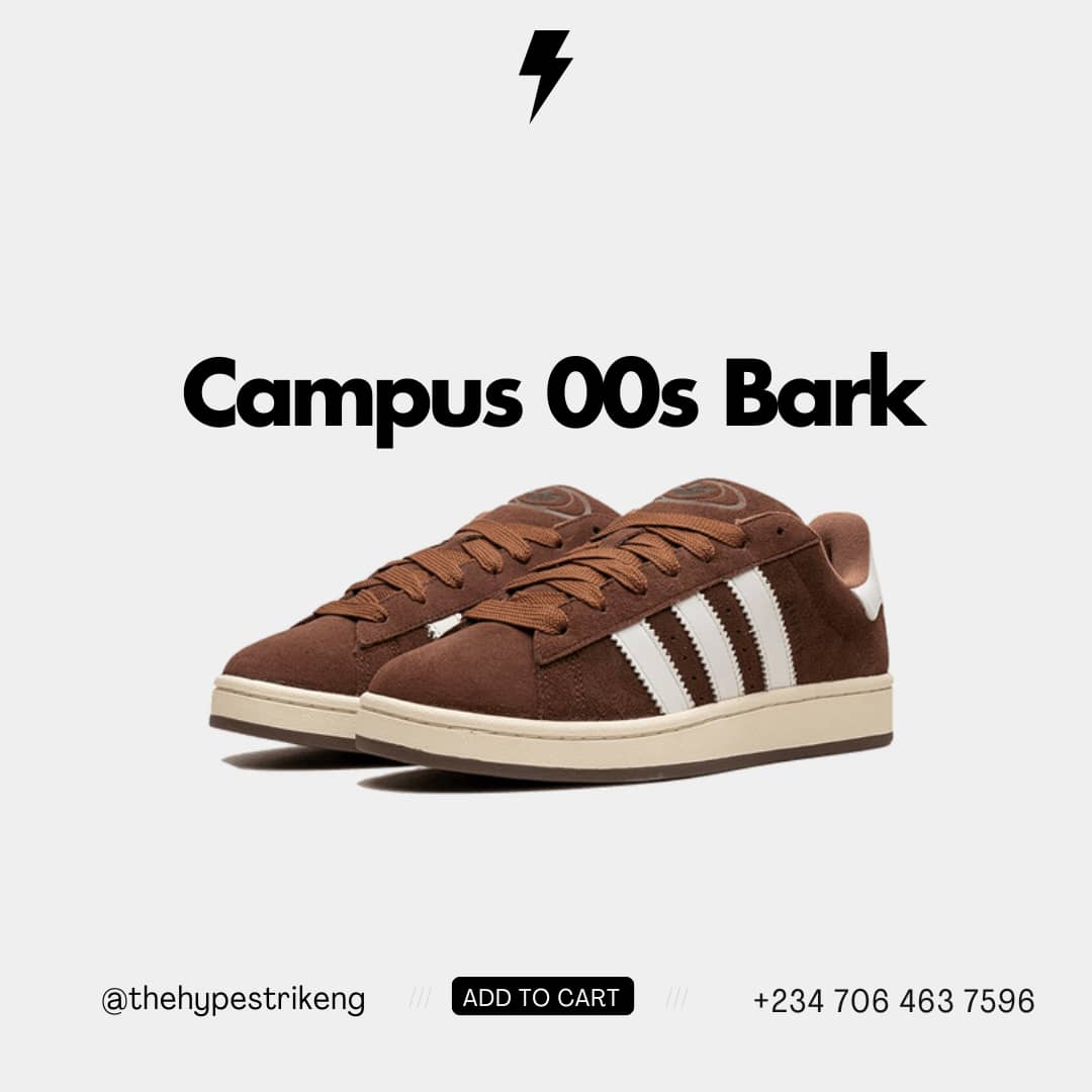 Introducing The Adidas Campus 00s Bark. Very comfortable sole and light weight. Sizes | 38 - 45 | Price: N62,000 #sneakers #sneakerheads #sneakersaddict #explore #trending #trendingnow #HalaMadrid #KLRahul #matura2024 #emmanuel
