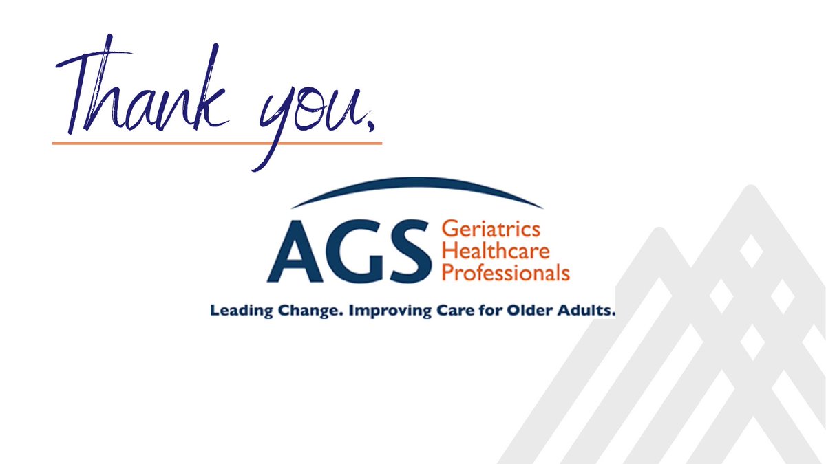 We are enormously grateful to @AmerGeriatrics and all of our colleagues for making this virtual conference such a success. We hope you all enjoyed it as much as we did! #AGS24