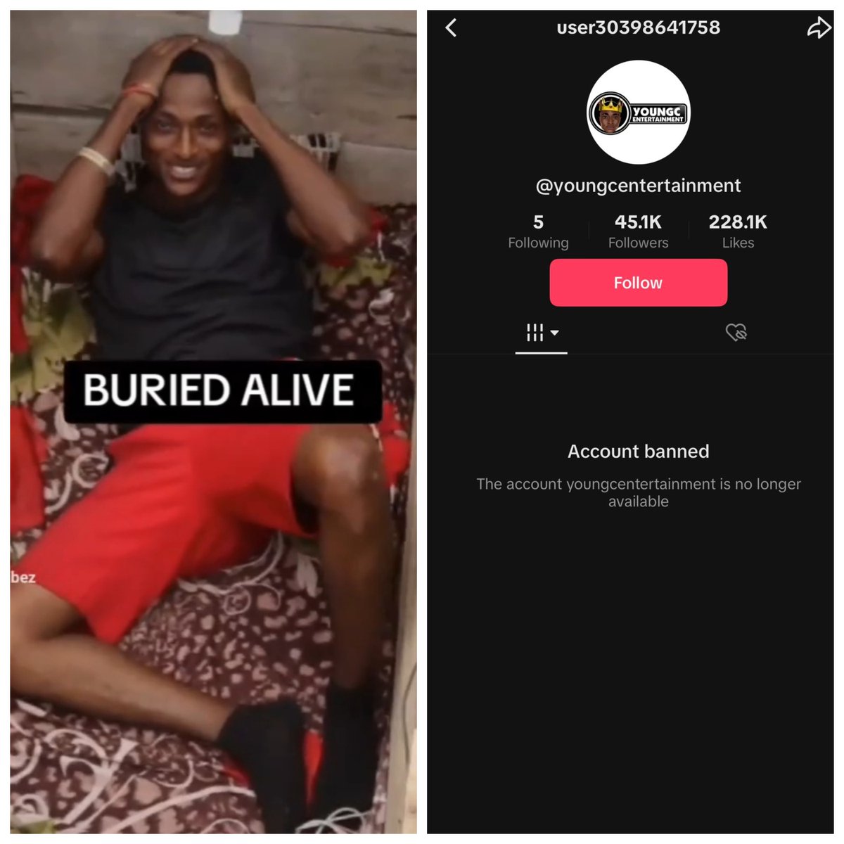TikTok disables account of creator who buried himself alive for 24 hours TikTok has disabled the account of Young C, the man who took on the challenge of being buried alive for 24 hours. Young C, who embarked on the challenge on Wednesday, May 8, revealed that the stunt was…