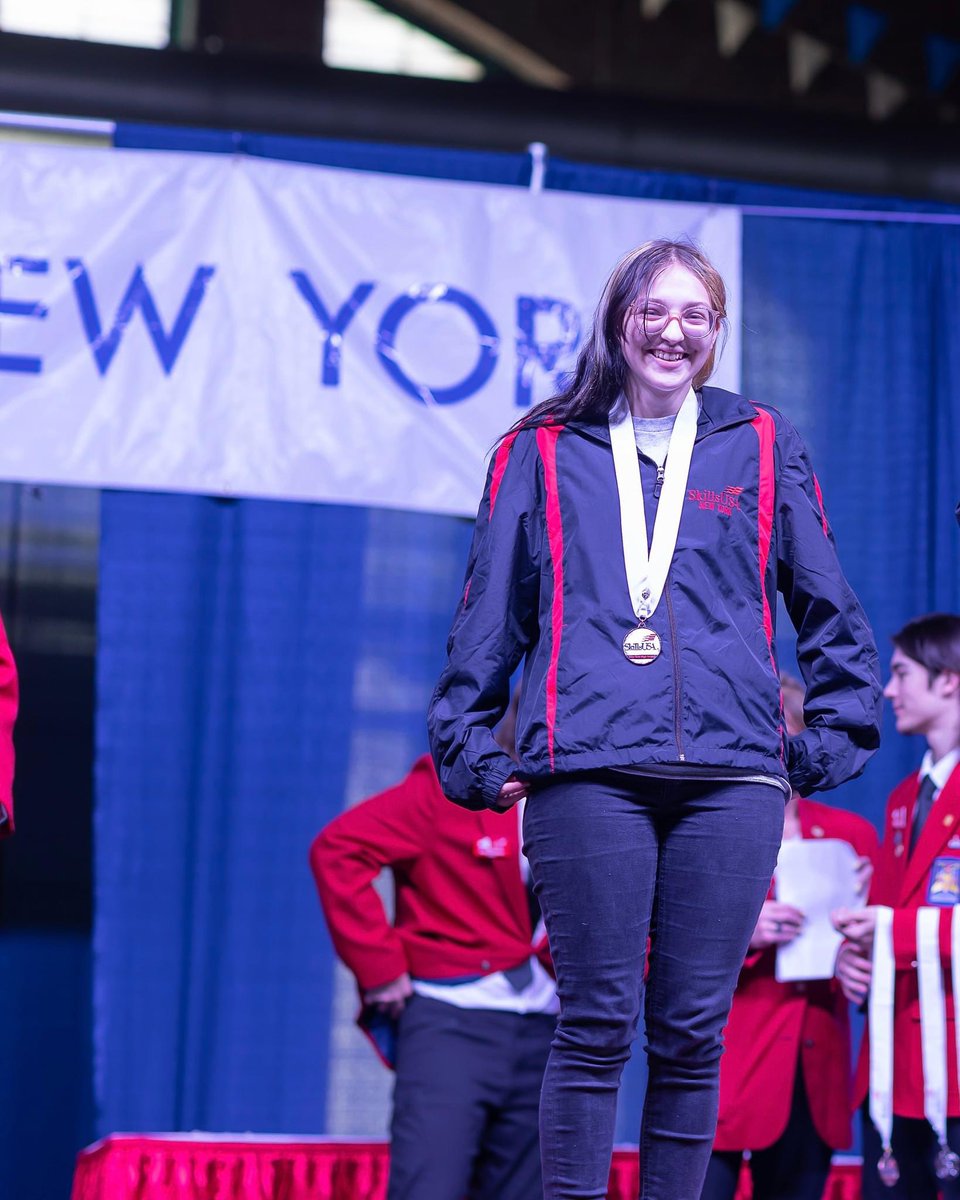 Southwestern High’s Brooke Long, an @E2CCB student via the Career & Technical Ed division's Small Animal Science program, took 2nd place at the NYS SkillsUSA Leadership & Champions Conference in Syracuse. 📸 by Jordin Smith of #E2CCB @MoDonahue @coopsscoop79 @ThePost_Journal