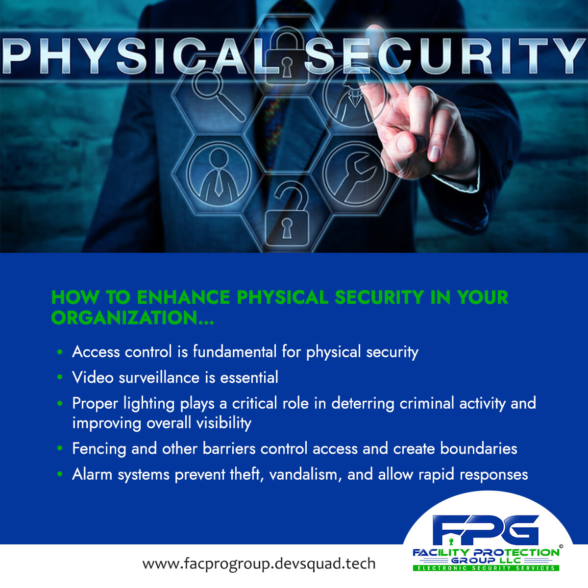 Strategies for Enhancing Physical Security...
LEARN MORE... facprogroup.com/12-strategies-…

#integratedsecurity #securitysolutions #smartsecurity #integratedsurveillance #accesscontrol #securityintegration #unifiedsecuritysystems #tampa #hillsboroughcounty #florida #centralflorida